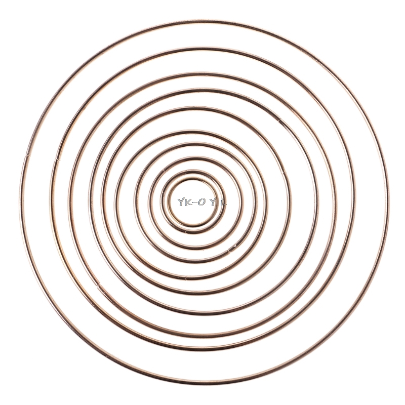 3,5-19cm Metall Traum Fänger Dreamcatcher Ring Macrame Handwerk Band Gold DIY Zubehör 10 Szies Neue