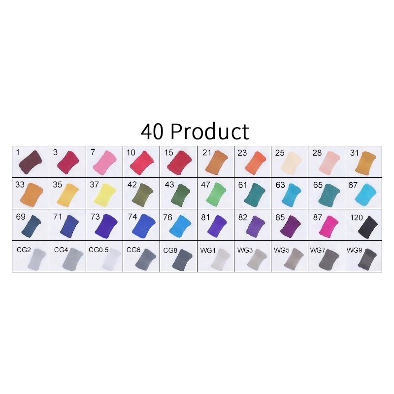 TOUCHFive 40 Colors Art Sketch Markers Set Brush Pen For Draw Manga Animation Dual Headed Alcoholic Oily Based Ink: YELLOW