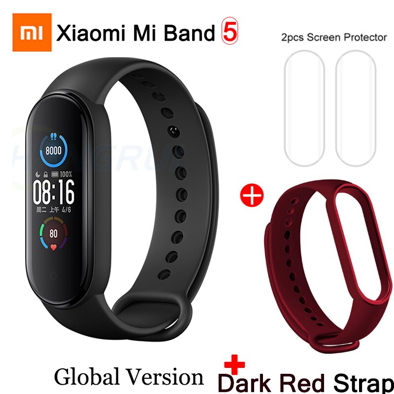 Globale Versione Xiaomi Mi Banda 5 Braccialetto Fitness Tracker Wristband OLED Colorato Dello Schermo Intelligente Impermeabile Monitor di Frequenza Cardiaca Fascia: style5