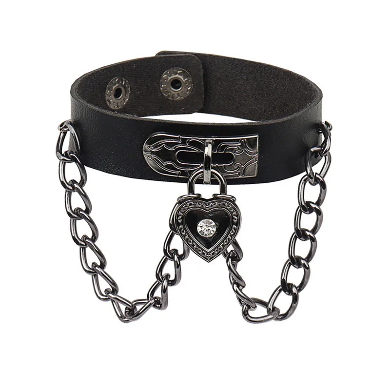 cuadrado redondo de cuero PU gótico esqueleto cráneo Punk remache estrella pulsera cadenas Retro brazalete pulsera joyería de navidad