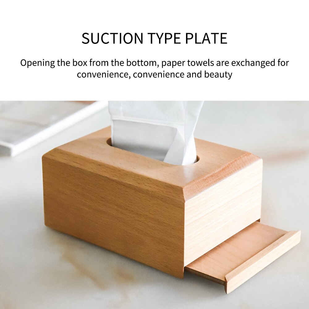 Nordisk træ vævskasse badeværelse bord tissue taske beholder håndklæde serviet væv holder