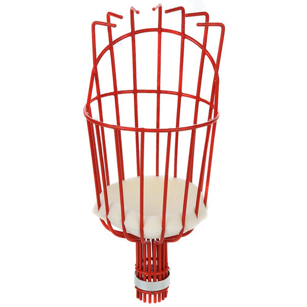 Herramienta de recolección de frutas de Metal para invernadero, recogedor de melocotones y manzanas de color naranja, cesta profunda de aluminio para exteriores, herramientas de jardín
