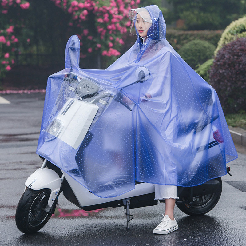 Damen Regenmantel Mit Abnehmbarer Helm-Kapuze - Wasserdichter Regenponcho Doppelklappe Elastik-Manschetten Regen Cape