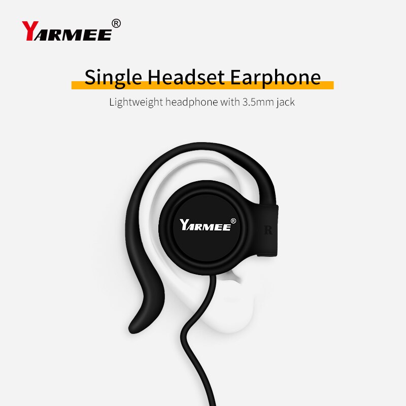 YARMEE Professionelle Kopfhörer 3,5mm Stecker Jack Verdrahtete Einzel Kopfhörer Ohr Hängen Geeignet Überwachung Radio Tour Guide System