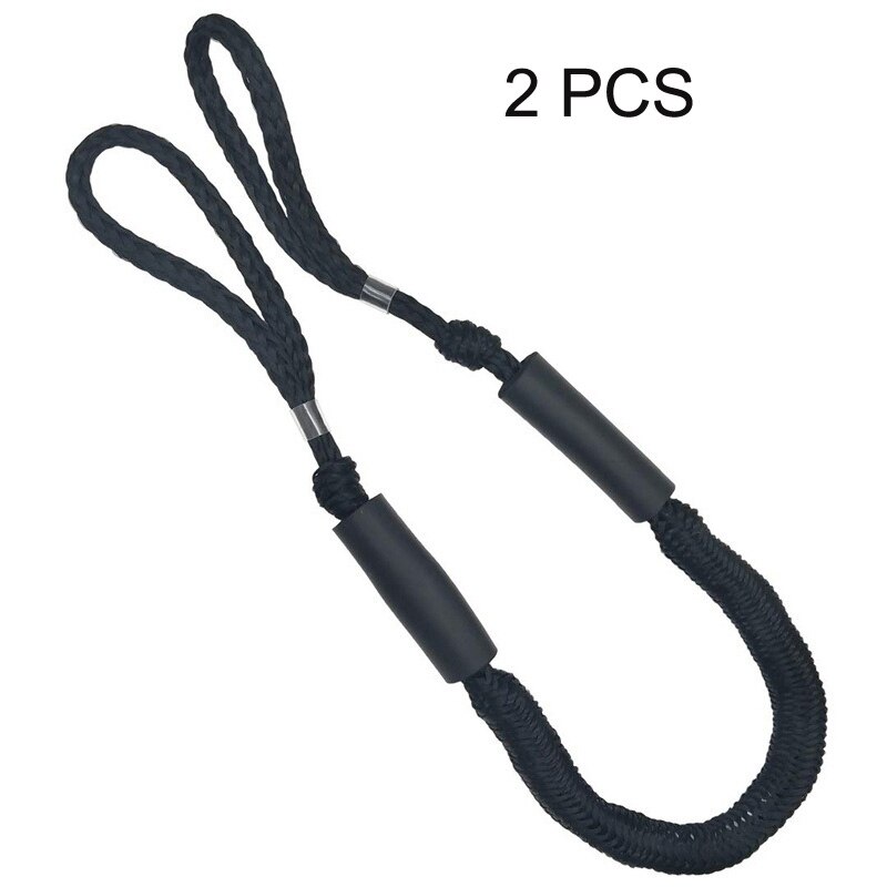 Strong Endurance Kayak Accessories Boating Ropes Mooring Ropes For Rafting Motor Boat Kayak Pontoon Rowing Boat Accessories: 2 PCS Black