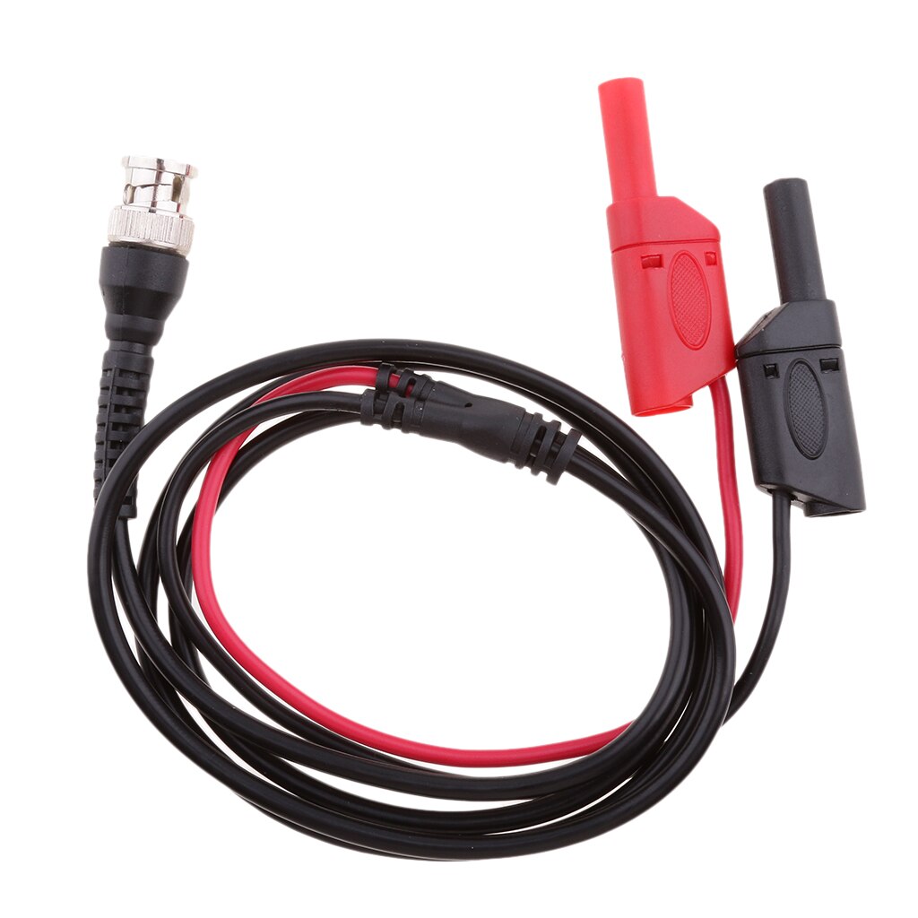 Bnc  q9 to dobbelt 4mm stabelbar indhyllet bananstik testledninger probe kabel