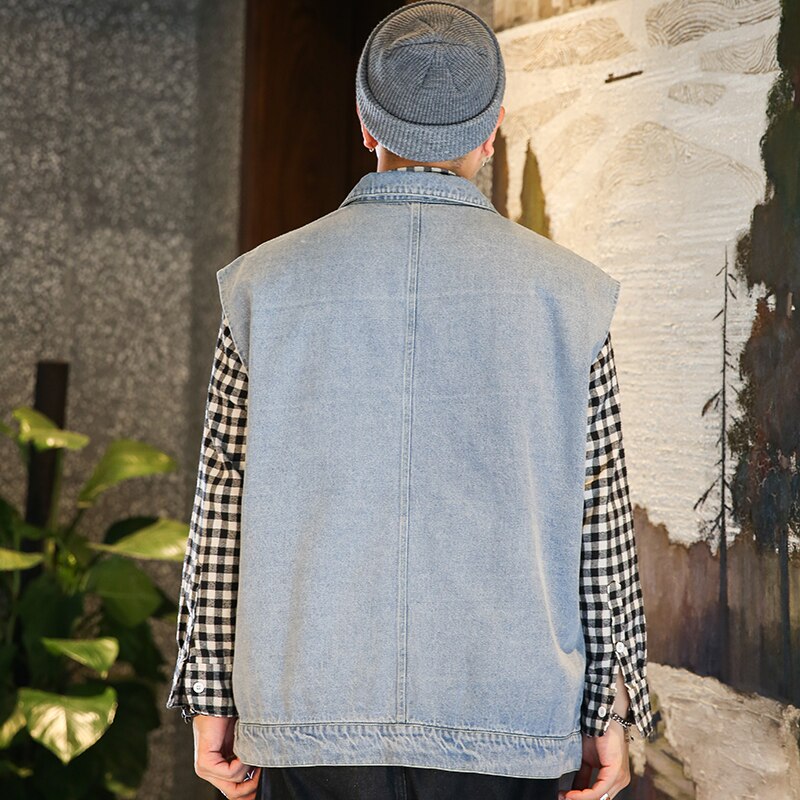 Veste en jean sans manches pour homme, gilet en Denim, Cowboy, manteaux décontractés, 2022