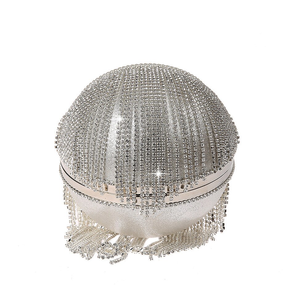 Luksus diamant krystall perler lang dusk ball form kveldsveske damer kvinner glitter bryllup fest dag clutches vesker
