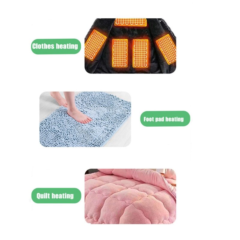 Heating Pad USB Heating Wire Heating Mat 5V Electric Heating Element Film Heater Pad for Warming Feet Heating Vest Coat