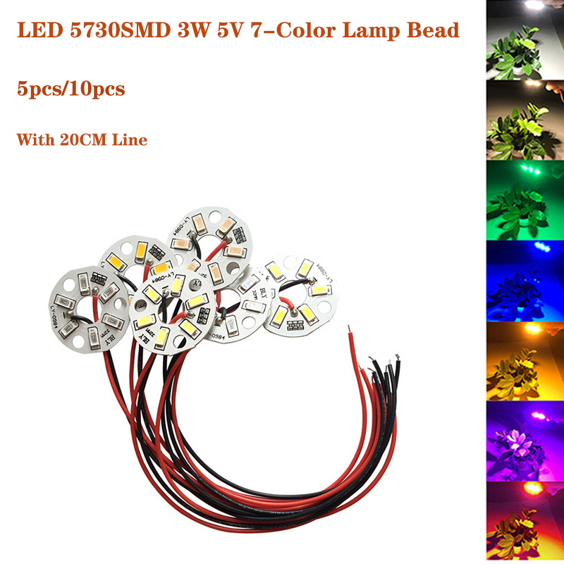 Chip de luces LED de colores, placa de bombilla de transformación redonda, fuente de luz, diámetro de 32MM, verde, azul, rojo, Morado, blanco, 5/10 piezas, 3W