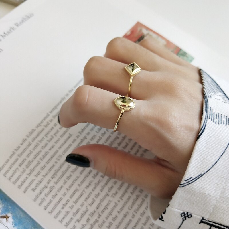 LouLeur-anillos brillantes de diamante ovalados para mujer, de Plata de Ley 925, original de oro, exquisitos anillos abiertos, joyería fina