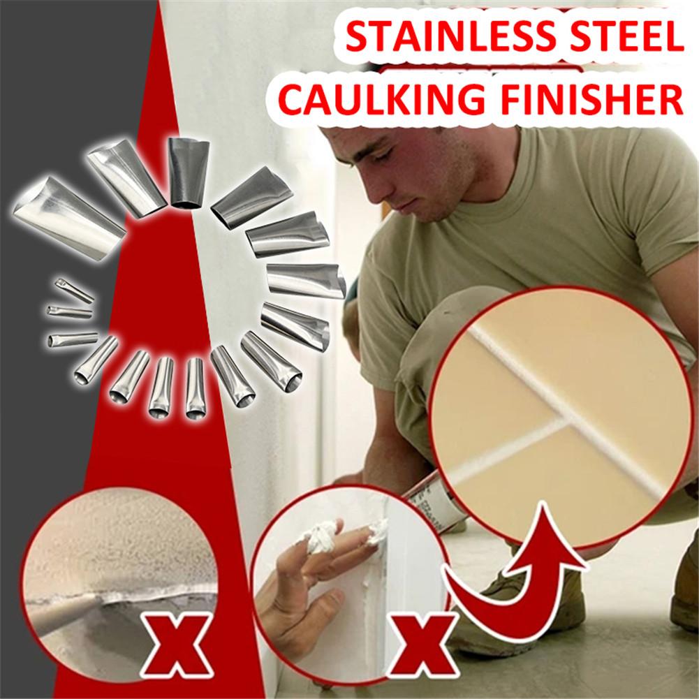 1 Set Caulking Finishing Tool Mighty Anti-rust Stainless Steel Caulking Nozzle Finisher For Door Window Sink