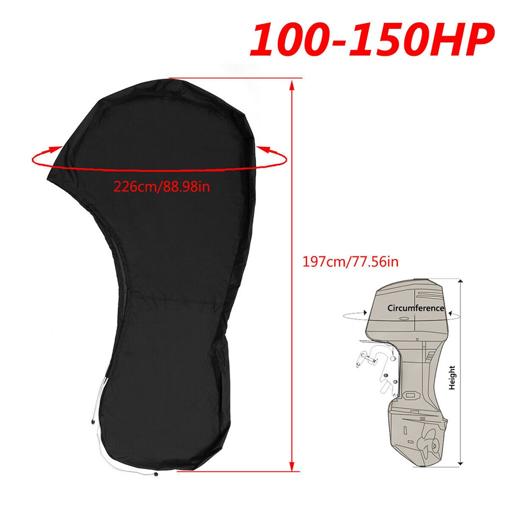 Buitenboordmotor Volledige Cover PVC Coating Oxford Waterdichte Boot Motor Motor Cover-6-15HP: 6