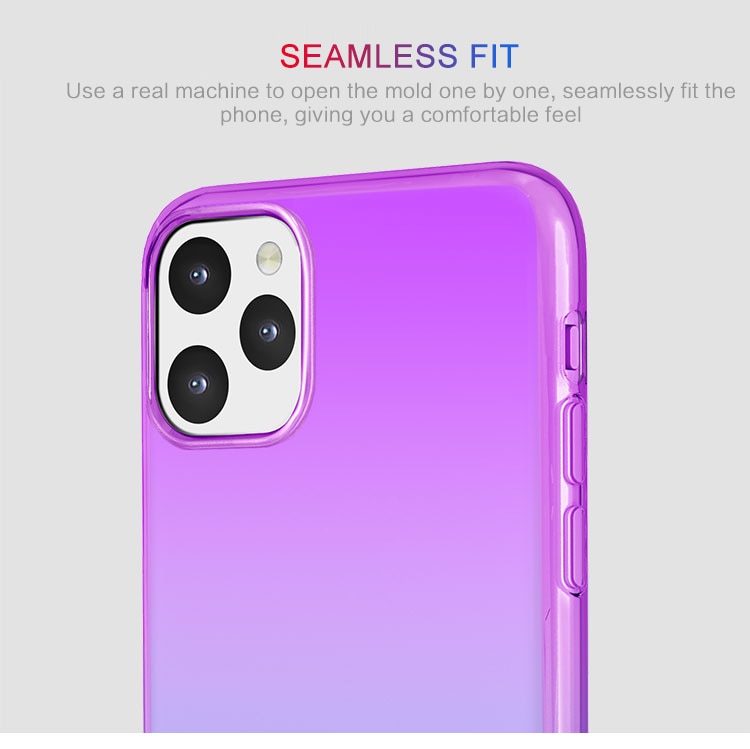 For iphone 11 thin mobile phone case iphone 11 gradient color transparent phone case