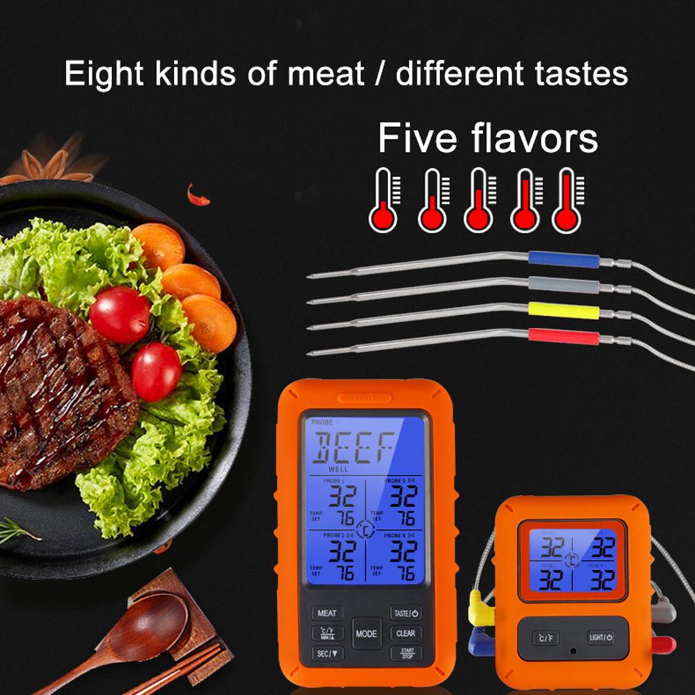 TS-TP40 Draadloze Elektronische Digitale Display Backlight Voedsel Koken Bbq Oven Vlees Grill Thermometer Timer Alarm