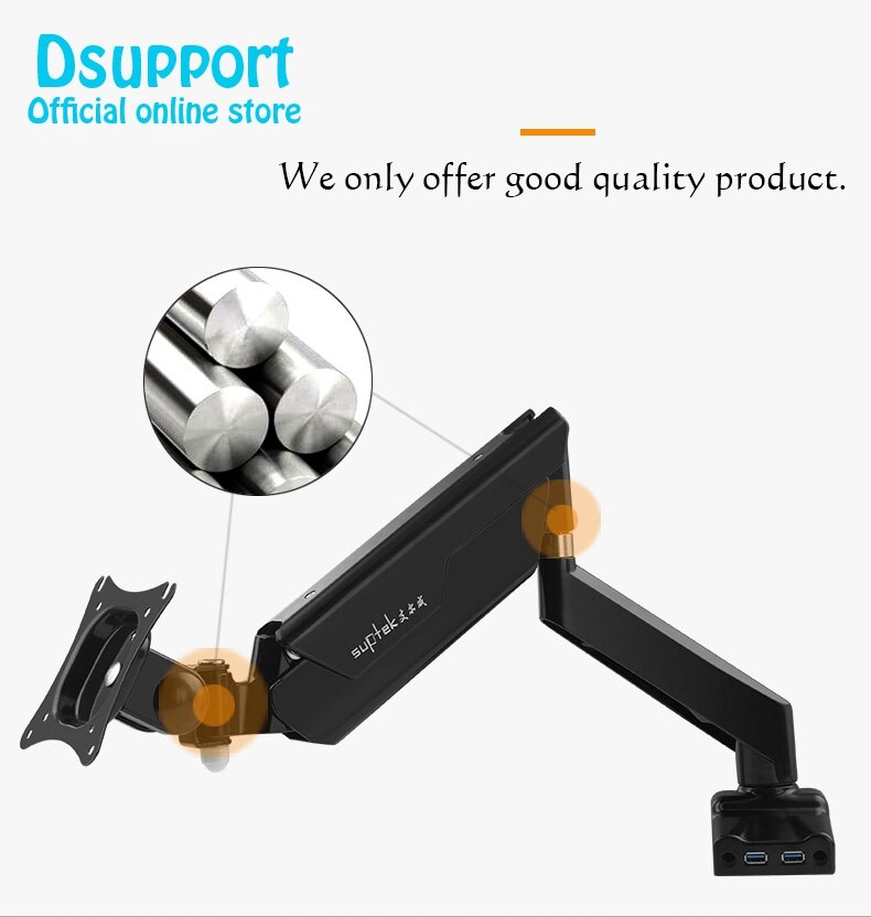 voll-Bewegung Schreibtisch Halterung mit Halterung und Gasfeder für Computermonitoren 13-30 "LED LCD Flachbildfernseher von £ bis zu 22