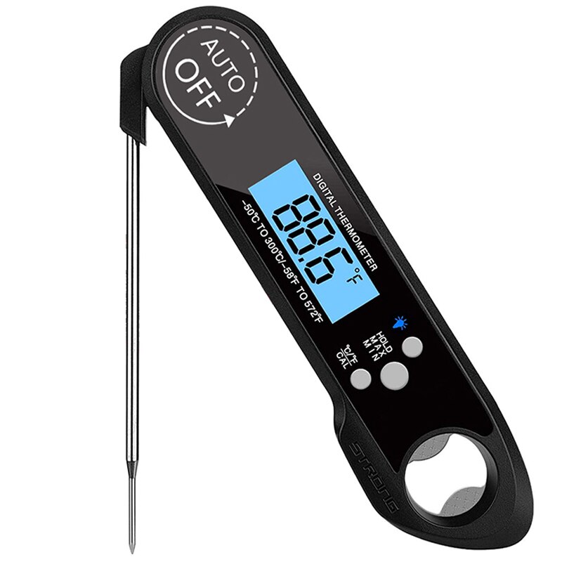 Airmsen Digitale Voedsel Thermometer Elektronische Keuken Thermometer Vlees Water Melk Bbq Oven Waterdichte Thermometer Koken Gereedschap: Black