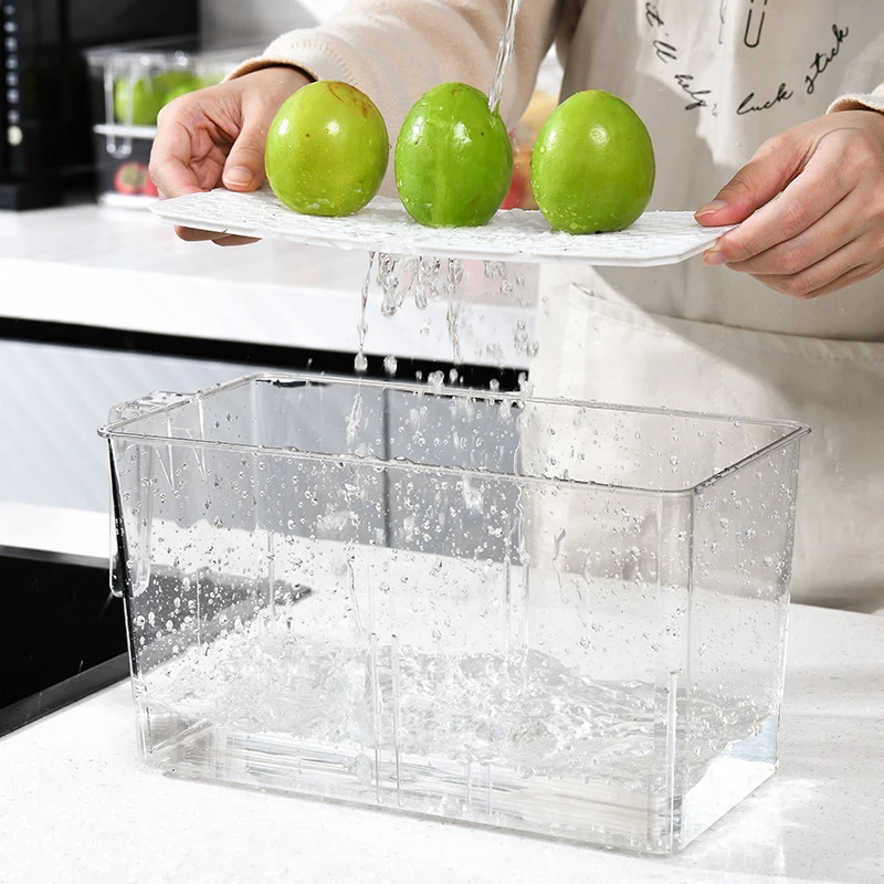 Keuken Voedselbewaardoos Koelkast Organizer Met Handvat Stapelbare Groente Fruit Opslagcontainers Huisorganisatie