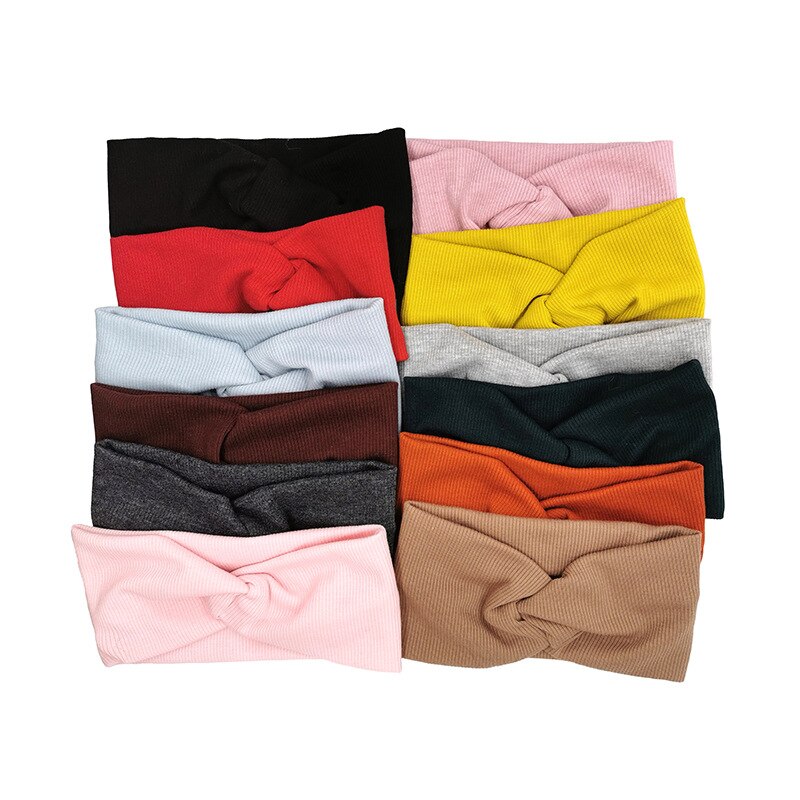 1 Pcs Lente Zomer Effen Kleur Baby Hoofdband Meisjes Twisted Geknoopt Zachte Elastische Meisje Hoofdbanden Haar Accessoires Kleine Maat