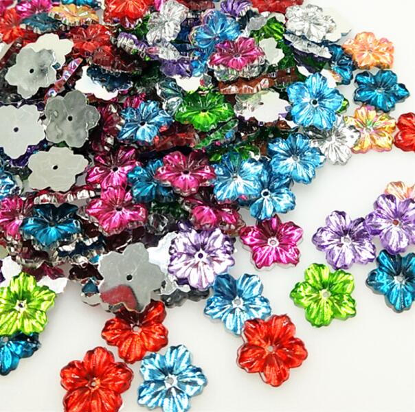 100 stk/parti flerfarvet pæonblomst akryl rhinsten, krystal cabochons, smykketilbehør til gør-det-selv dekoration 13mm: 8