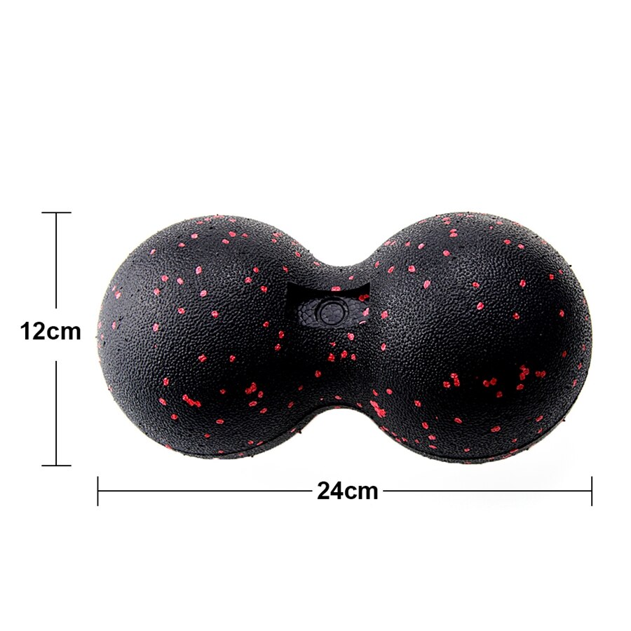 EPP Fitness Peanut Massage Ball Set Lacrosse ball for Shoulder Back Legs Rehabilitation Therapy Training: BlackRed24cm