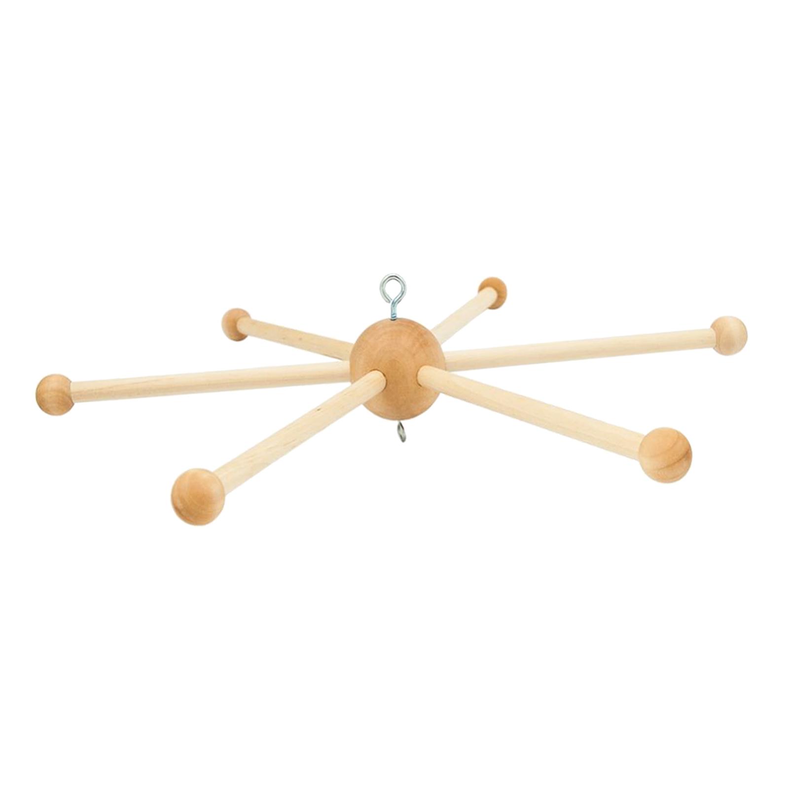 Staffa per carillon a vento Carillon a vento fai-da-te Decorazioni da appendere Accessori artigianali Telaio per staffa mobile in legno fatto a mano per la culla della telecamera da letto del bambino