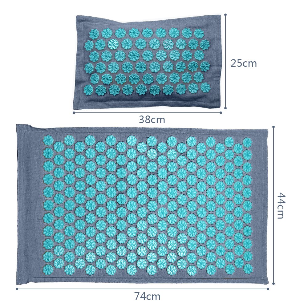 Lotus Acupressure Mat Set Back Body Massage Mat with Pillow Coconut Fiber Pain Relief Shiatsu Massage Cushion Yoga Mat Spike