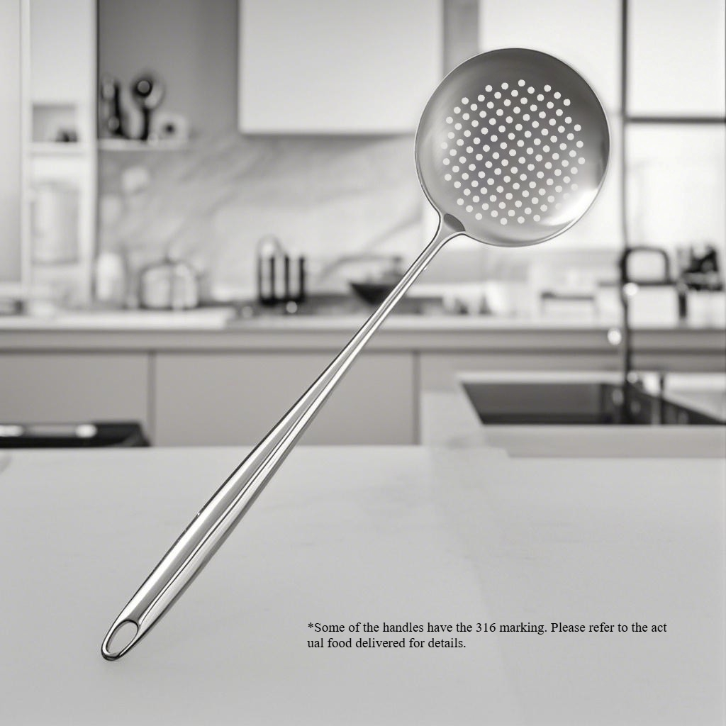 Espátula Wok de acero inoxidable 304, utensilios de cocina de Metal, cuchara giratoria ranurada, cucharón, herramientas de cocina, juego de utensilios, accesorios de cocina: Caqui oscuro