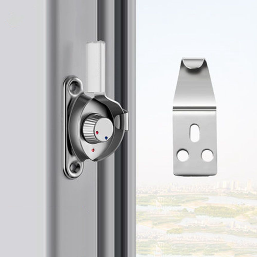 Stainless Steel Sliding Door Window Lock Buckle Double-sided Crescent Safety Lock Door Window Hardware Accessories