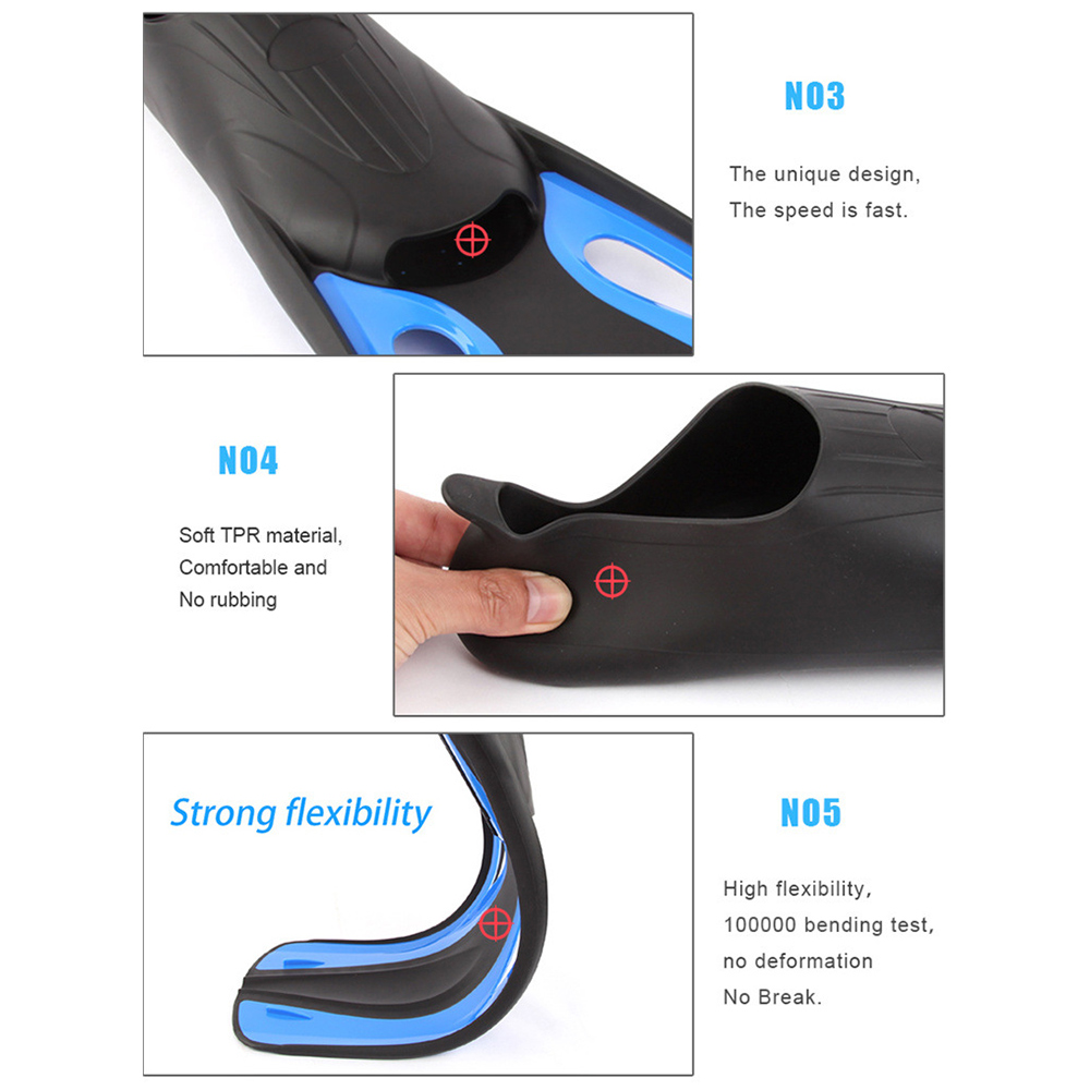 Unisex Snorkeling Diving Swimming Fins Flexible Comfort Swimming Shoes Diving Fins Submersible Foot Fin Flipper for Water Sports