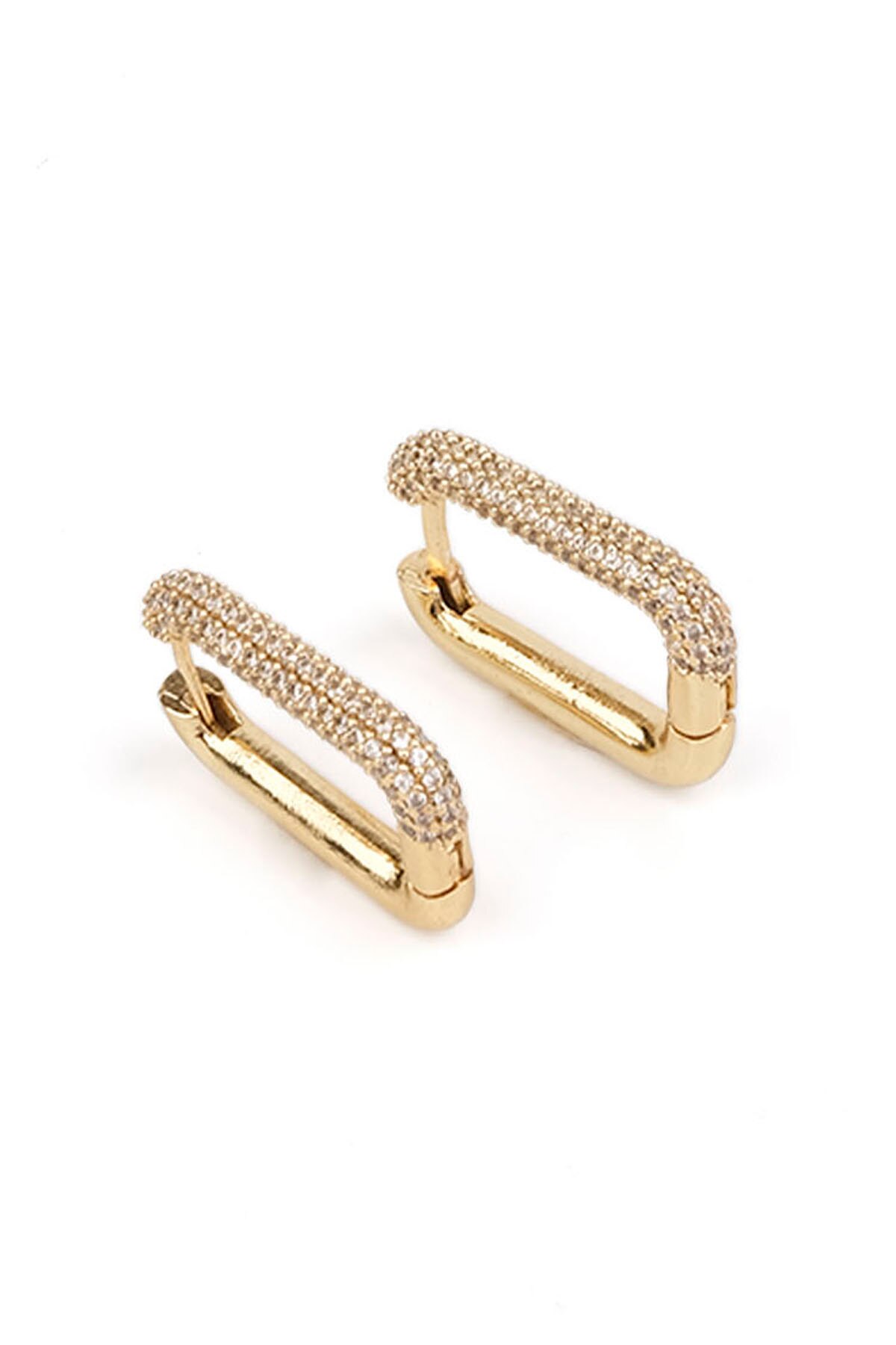 Marjin Voor Vrouw Earring Zirkoon Stony Geometrische Desing Goud Gekleurde Hoop Earring Jelewery Meisje Verjaardagsfeestje