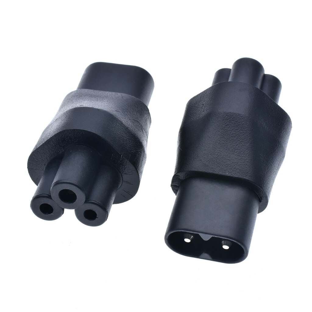 IEC 320 C5 to C8 Power Adapter, IEC 320 3 pin Female to 2 pin Male Converter Plug*