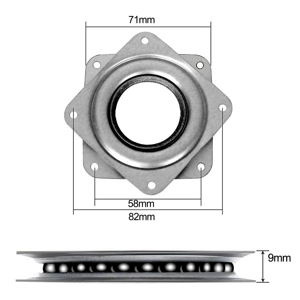 8Pcs 3inch Heavy Duty Bearing Turntable Boat Seat Swivel Plate Base 360 Degree Square Rotating Plate For DIY Furniture Hardware