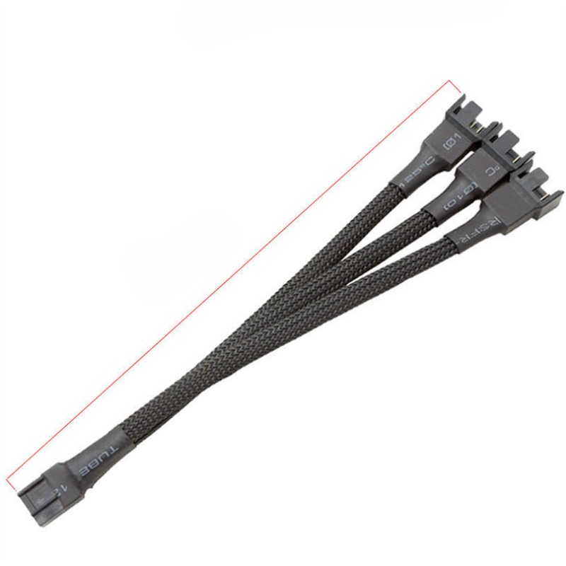 Câble séparateur de ventilateur PWM 4 broches 1 à 3 voies refroidi, Extension de manchon de robinet 1 à 3 voies, câble tressé, connecteur de ventilateur d'extension