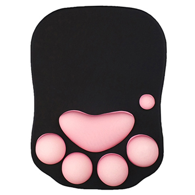 3D Cute Mouse Pad Anime Soft Cat Paw Mouse Pads Wrist Rest Support Comfort Silicon Memory Foam Gaming Mousepad Mat: blackpink
