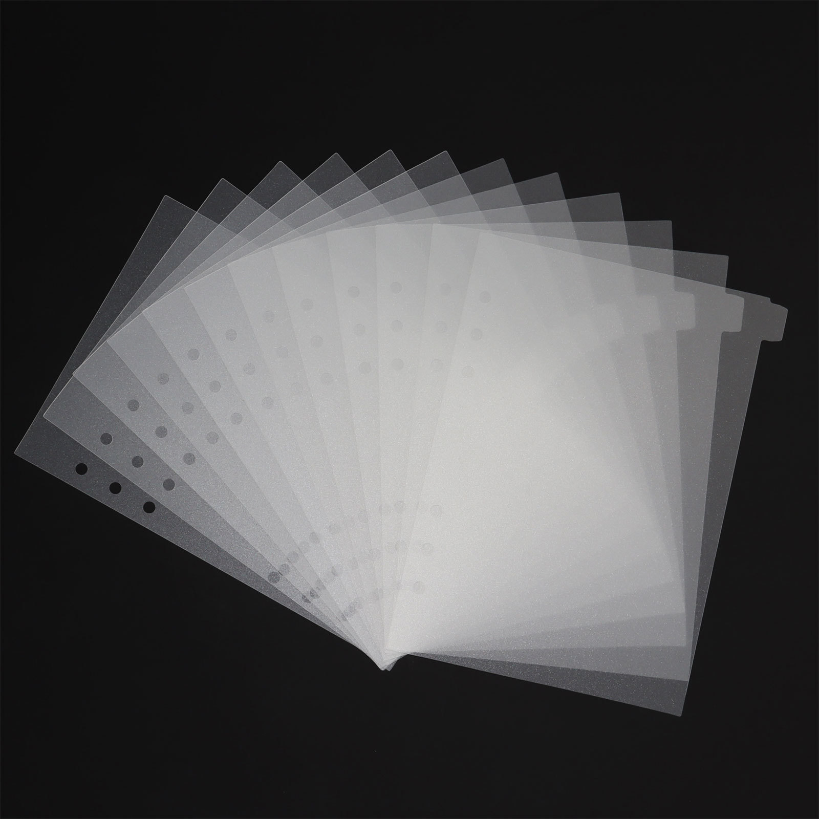 SKYSONIC A5 A6 A7 Separador de índice de carpeta en espiral Separadores superiores de página transparente 6 uds/12 Uds páginas de tablero de 6 agujeros pegatinas en inglés