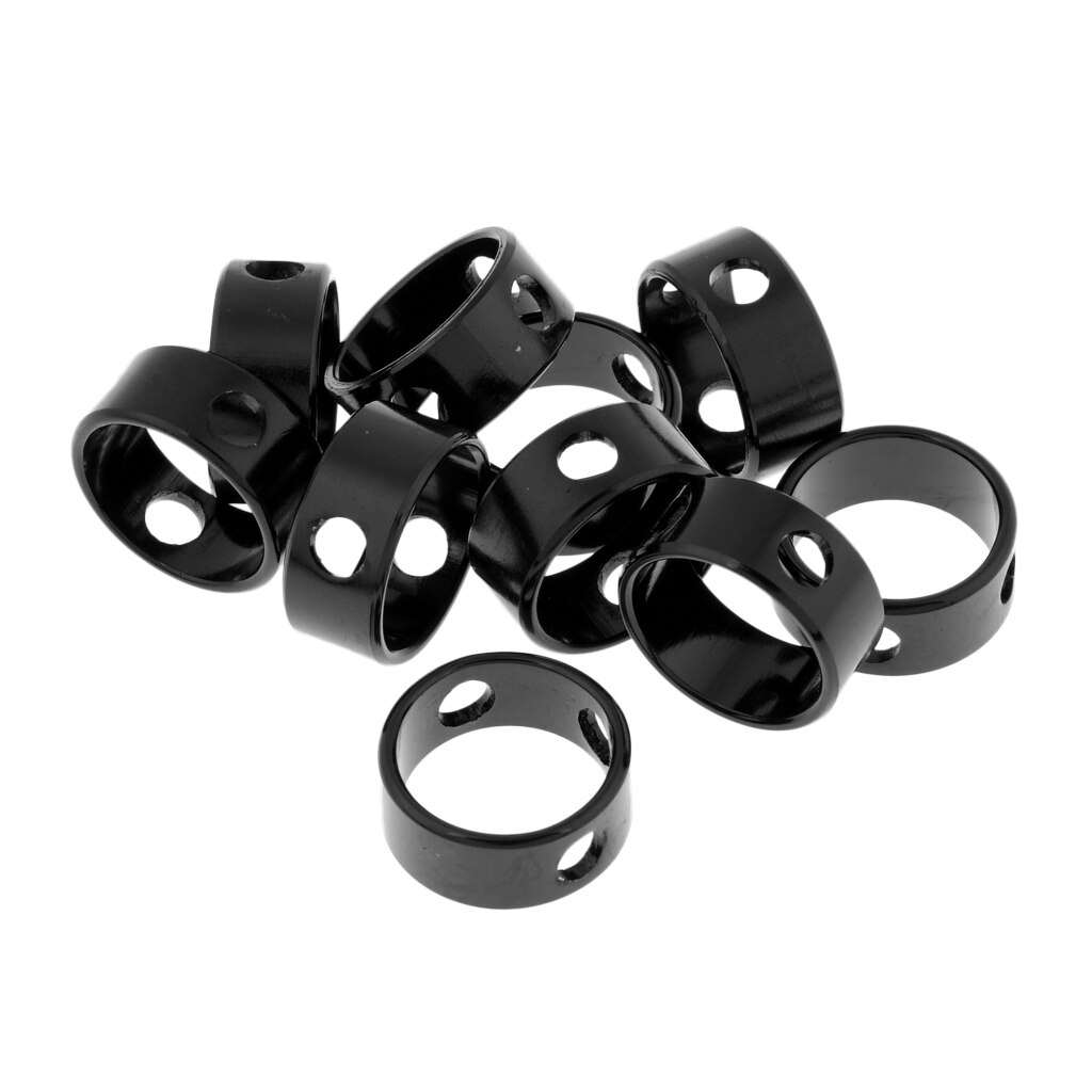 10 pièces Camping tente corde tendeur attache boucle crochet 3 trous virole anneau coupe-vent Guyline ajusteur pour Anwing auvent bâche: Black