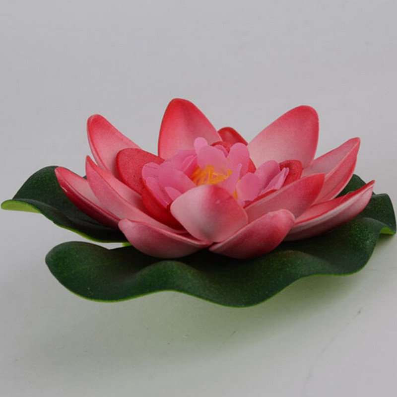 1pcs Artificial Lotus lotus leaf Water Lily Floating Flower Pond Tank Plant Ornament 10cm Home Garden Pond Decoration @1