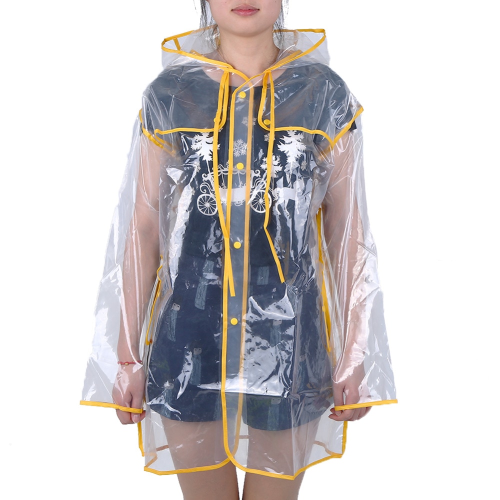 Stijlvolle Duurzaam Pvc Transparante Regenjas Vinyl Waterdichte Regenjas Outdoor Reizen Track Hooded Poncho Regenjas Dames Regenjas