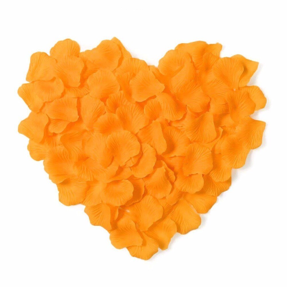 5000 stk / parti 5*5cm silke rosenblade til bryllup dekoration, romantiske kunstige rosenblade bryllup blomst rose blomst: Orange