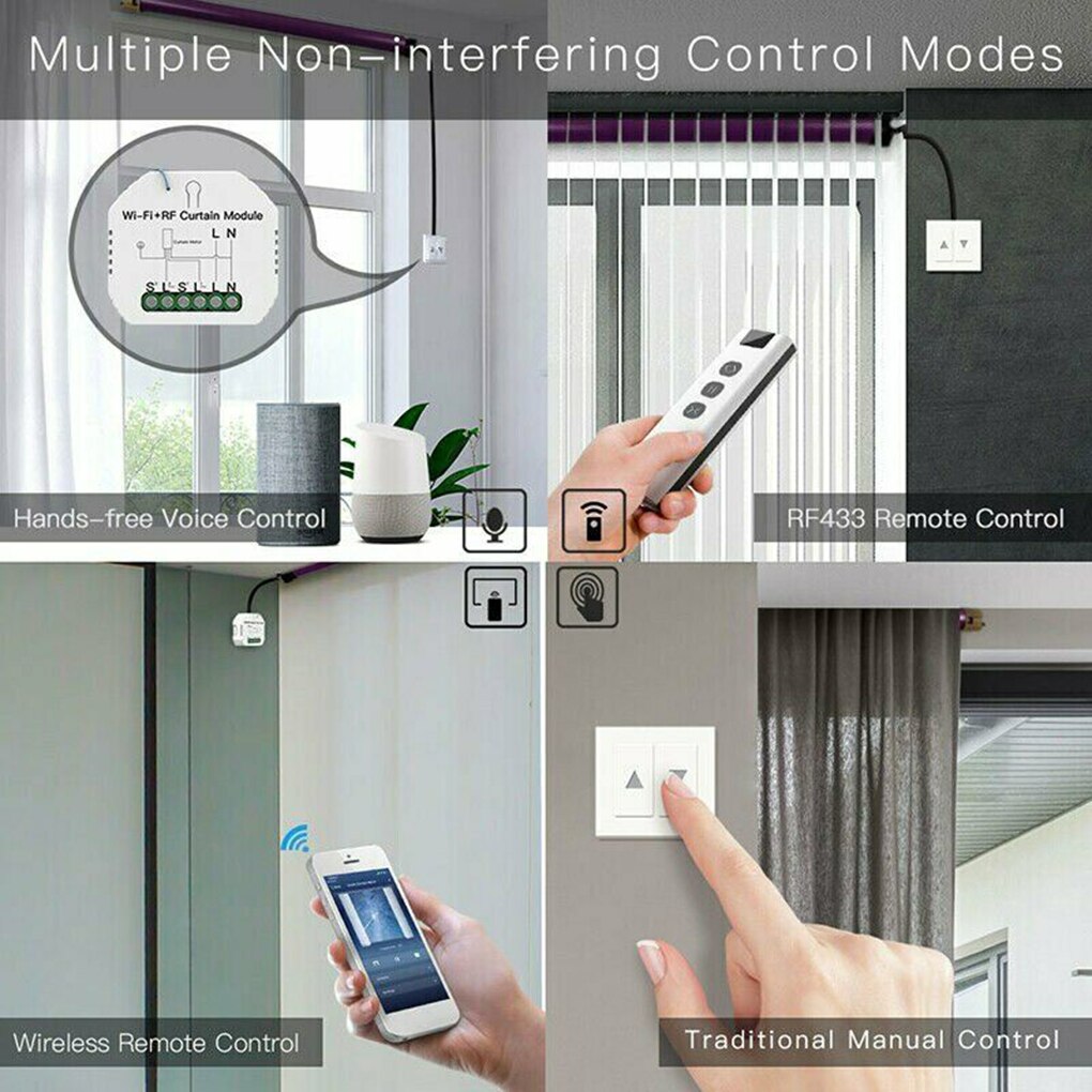 Smart Life WiFi Curtain Switch Module for Roller Shutter Blind Motor Smart Home Google Home Google Alexa Voice Control
