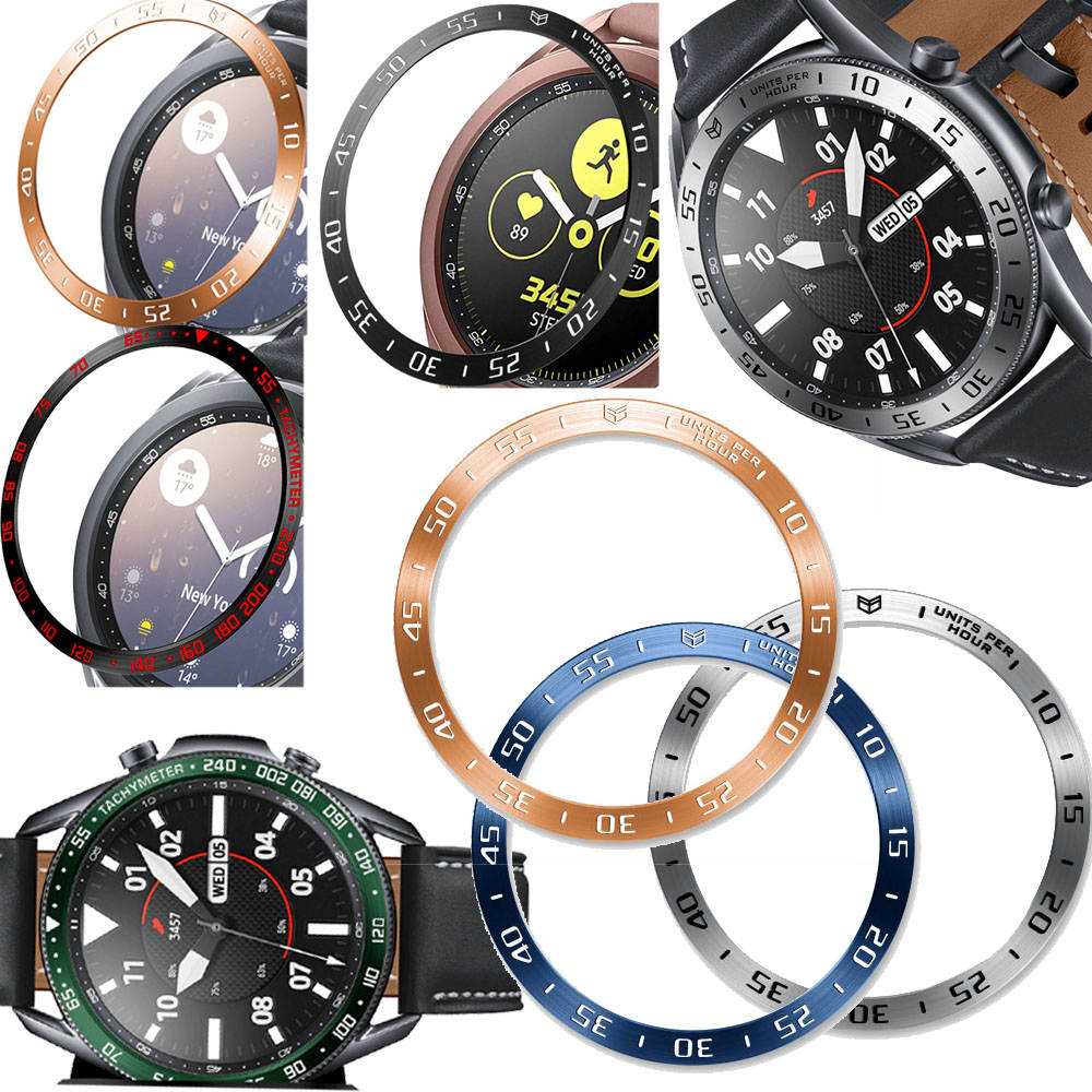 Obudowa ze stali nierdzewnej smartwatch do Samsung Galaxy Watch 3 45mm 41mm tarcza Bezel pierścień samoprzylepna ochrona przed zarysowaniem metalowa obudowa