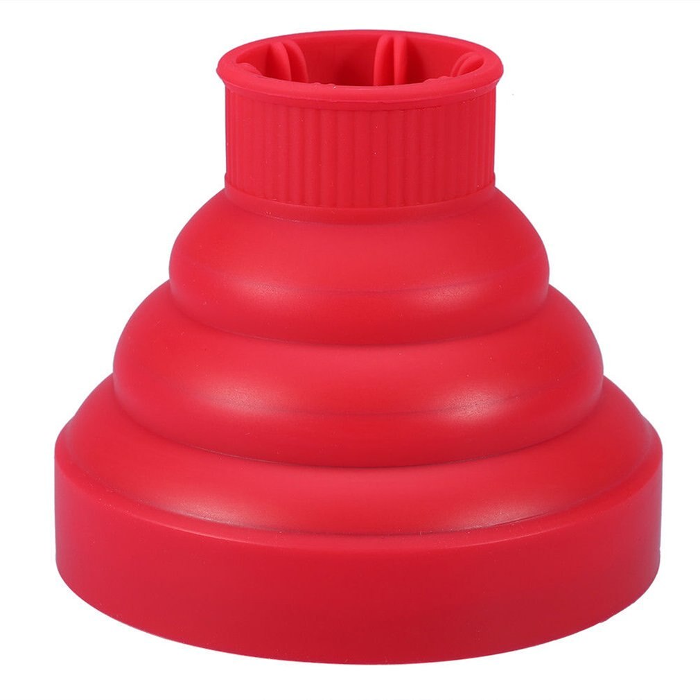 Universal Portable Travel Folding Silicone Hair Dryer Blower Hood Diffuser Hairdresser Tool Telescopic Dryer Hood Hair Drying: RED
