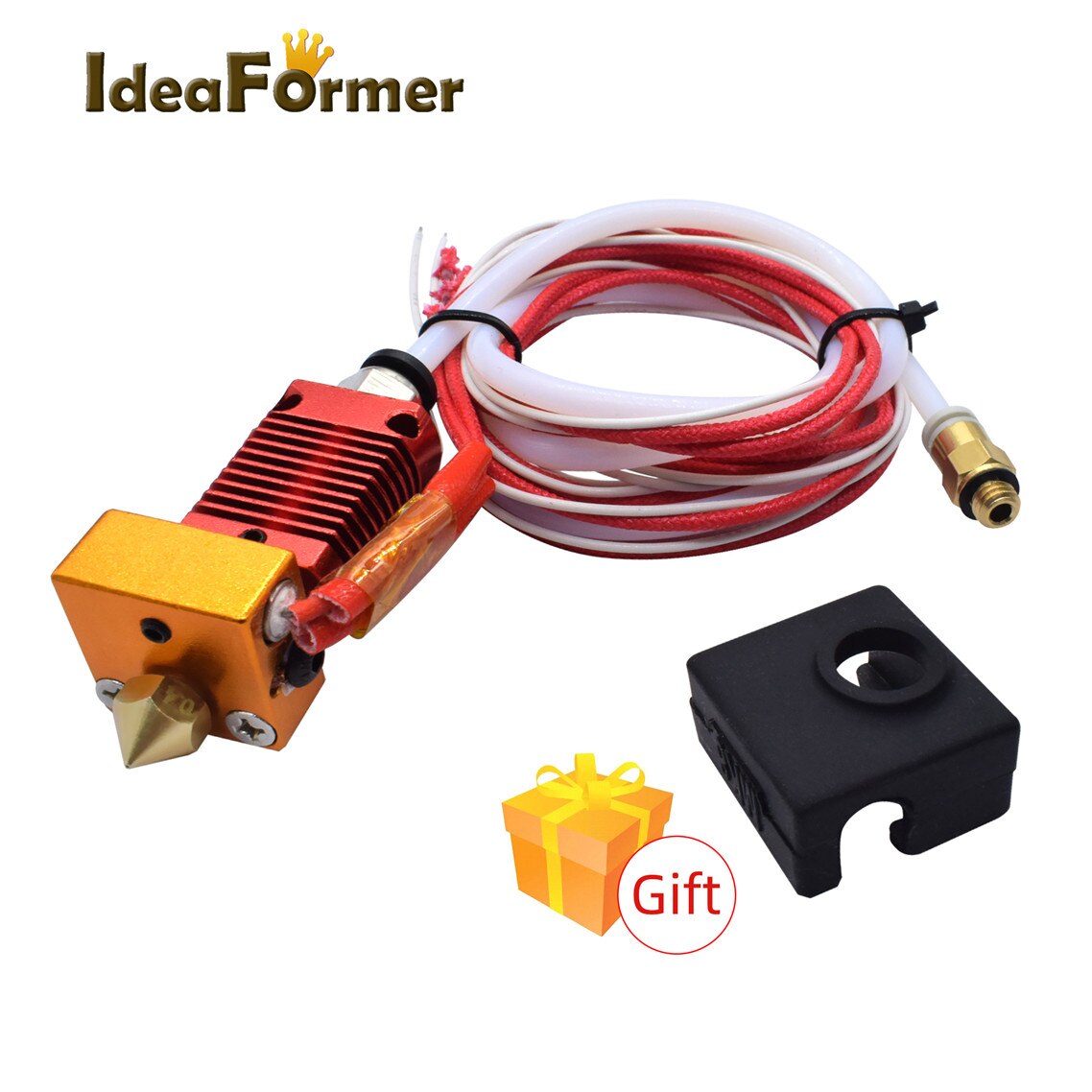 1 Set CR10 Extruder Hotend J-Head Kit Met 0.4/1.75Mm Nozzle + Siliconen Cover + 1meter Ptfe Buis 12/24V Verwarming Kit 3D Printer Deel: 24V 0.4-1.75mm / CR10