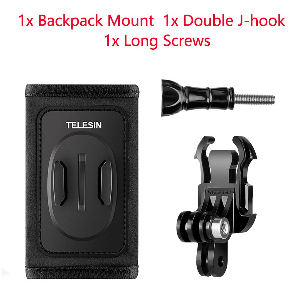 TELESIN 360° Rotation Backpack Strap Mount for GoPro Hero 10 9 8 7 6 5 4 Insta360 SJCAM EKEN DJI Osmo Action 2 Accessories: A