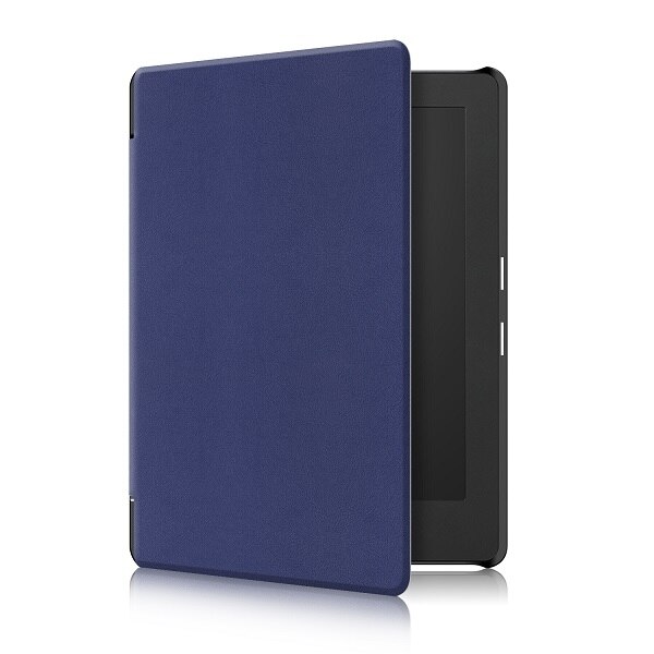 Smart etui til kobo aura  h2o edition 2, 6.8 tommer vandtæt ereader magnetisk cover, slim læder funda capa: Mørkeblå