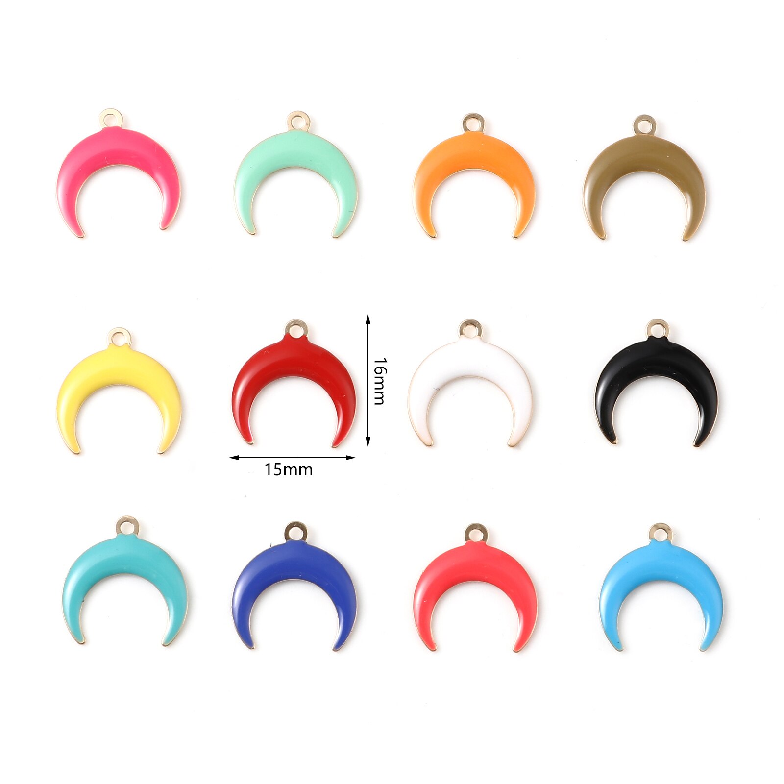 5 sztuk galaktyka księżyc stylu uroki wisiorek dla tworzenia biżuterii kolorowe pół księżyc dwustronne emaliowane cekiny wisiorek naszyjnik DIY