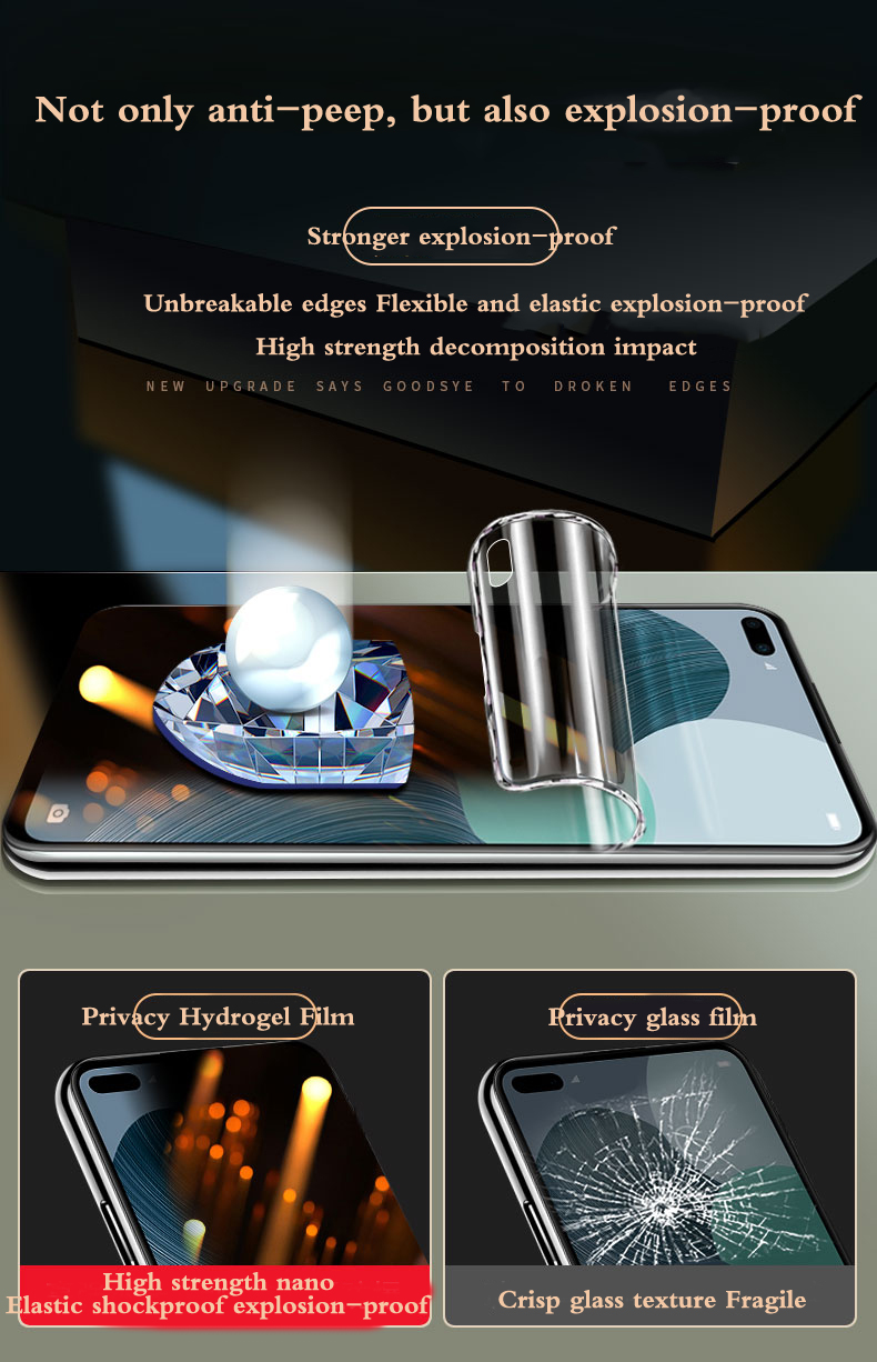 Vivov 29 mat skærmbeskytter til vivov  v29 lite privacy hydrogel film  v29e v29 lite soft hd fuld dækning anti-kiggeri blå