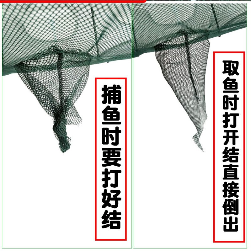 Filet de pêche automatique renforcé en nylon, 4 à 20 trous, casier à crevettes, piège à poissons et crabe, pliable