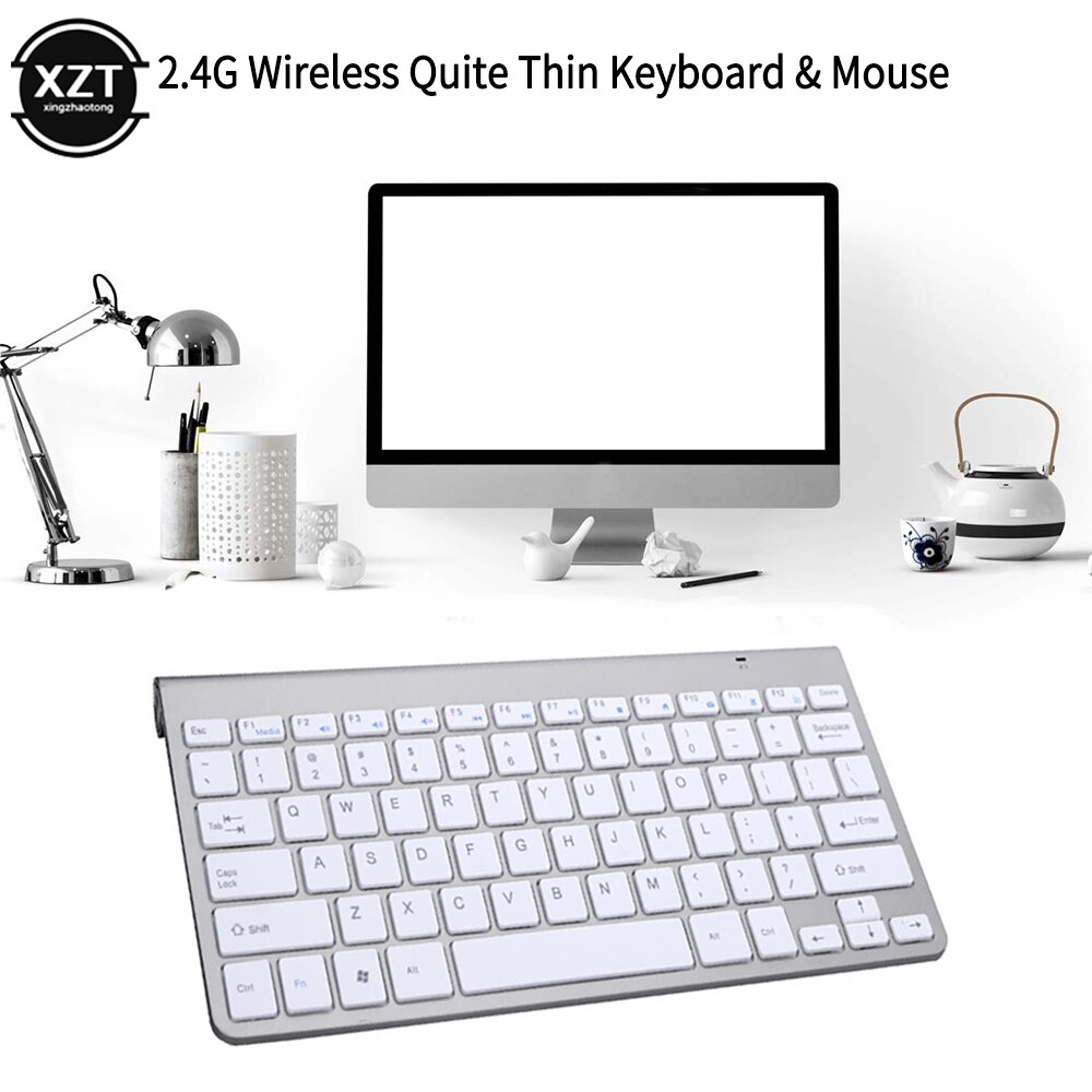 Drahtlose Tastatur Maus Set 2,4G USB Mini Multimedia Tastatur Maus Combo Für Notebook Laptop Mac Desktop PC TV büro Liefert